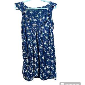 Urban Outfitters Pins And Needles Blue Floral Dress W/ Pockets Women's Size Sml